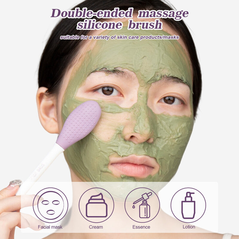 Silicone Facial Cleansing Mask Brush 2 In1 Facial Skin Care Scrub Exfoliator Scrub Pore Blackhead Deep Cleaning Tools