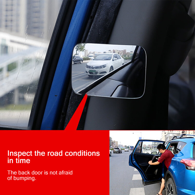 Universal Car Front And Rear Wheel Blind Spot Small Round Mirror 360 Degree Adjustable Wide-angle Rearview Mirror Auxiliary