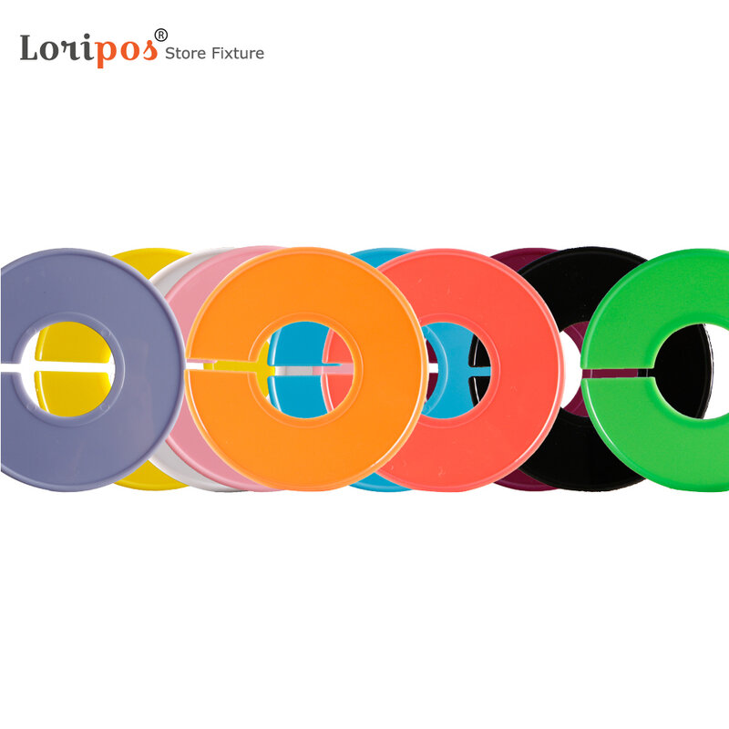 10 pçs trilho tamanho divisor em branco redondo plástico sizer marcador hangraal tamanho disco vestuário rack cabide trilhos colorido tamanho anel de marcação