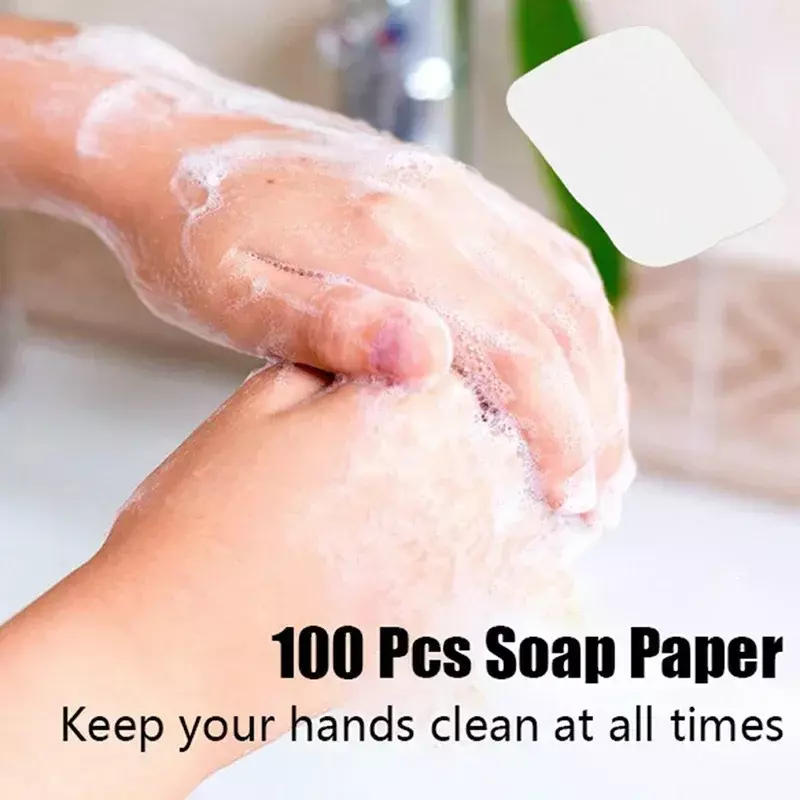 Podróżna jednorazowa mydło do rąk tabletka 20/50/100Pcs/torebka białe mydło papier do mycia rąk myjący papier do dezynfekcji mydło do rąk s