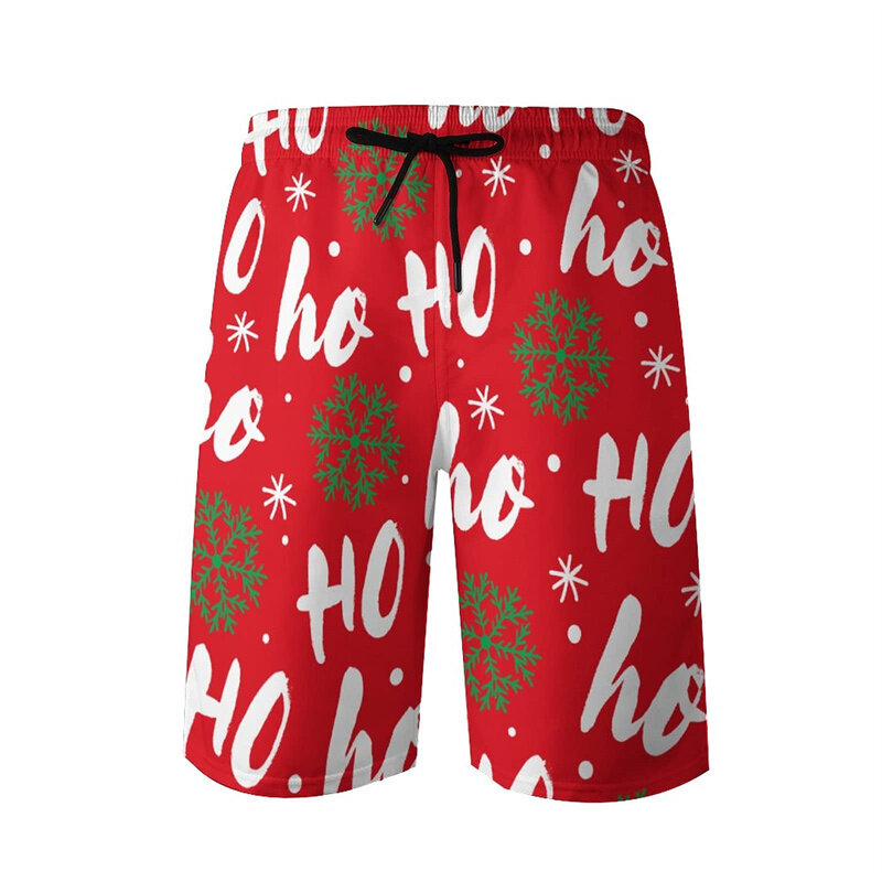 Пляжные шорты с графическим рисунком Санта Клауса, рождественские пляжные шорты с 3D рисунком, модные мужские плавки, штаны, Мужские штаны Y2k