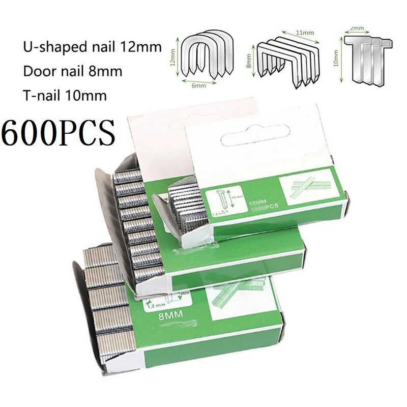 Staple Nails 600 Pcs For Woodworking Spares U/ Door /T Shaped Sturdy And Durable Brand New Excellent Service Life