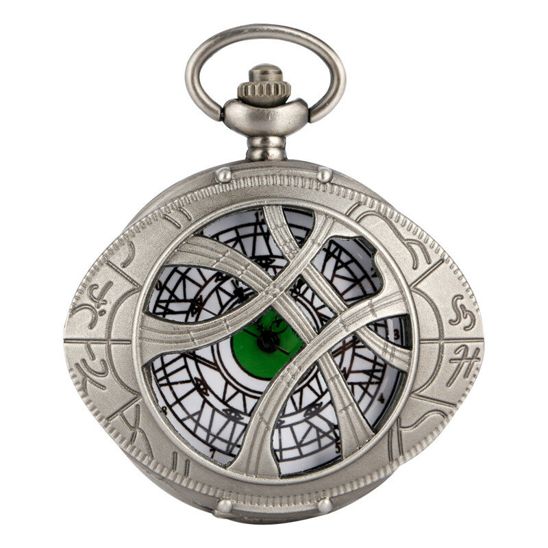 Steampunk Hollow Out Cover Eye Shaped Men Women Quartz Analog Pocket Watch with Necklace Sweater Chain Collectable Reloj