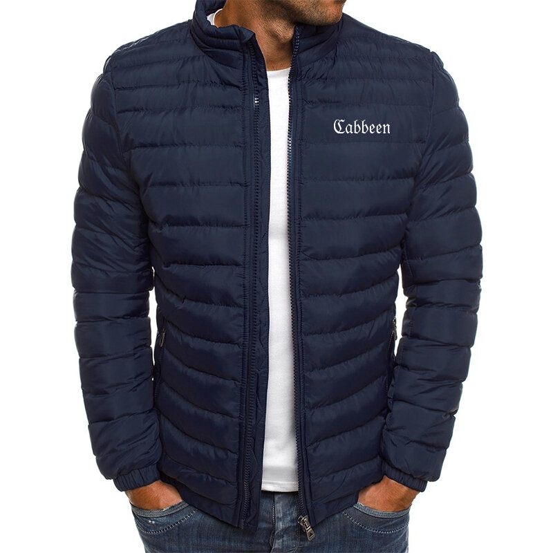 Cabbeen brend зимняя мужская куртка с воротником-стойкой теплая парка уличная мода повседневная бейсбольная приталенная брендовая пуховая куртка