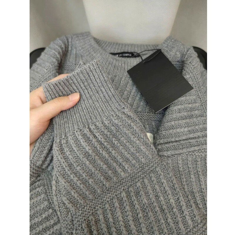 Новое поступление 022, Осенний Женский Свободный Повседневный пуловер в Корейском стиле с круглым вырезом и длинным рукавом, универсальный вязаный свитер с буквенным принтом P920