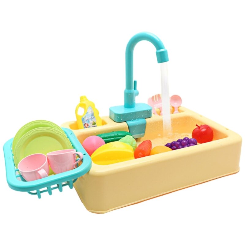 Kitchen Toy Sink Toy Dishwasher Playing Toy With Running Water Dish Wash Toy 85LE