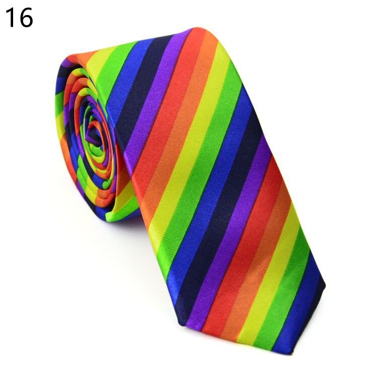 Linbaiway 5Cm Rainbow Đính Nơ Cổ Cho Nam Skinny Slim Hẹp Form Đầm Suông Vát Người Áo Cổ Trụ Quan Hệ Cravat Bản Tùy Chỉnh LOGO