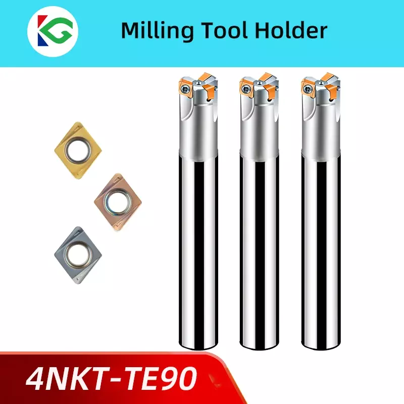 TE90 4NKT Fast-Feed Milling Cutter Tool Holder For Roughing 4NKT060308 4NKT040208 Milling Head Alternative To 300R 400R Series