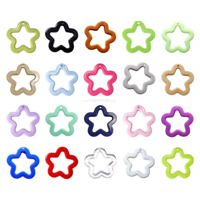 Pendentifs à breloque étoile en acrylique, 30x30mm, 20 couleurs, pour fabrication bijoux, accessoires, pièces, bricolage,