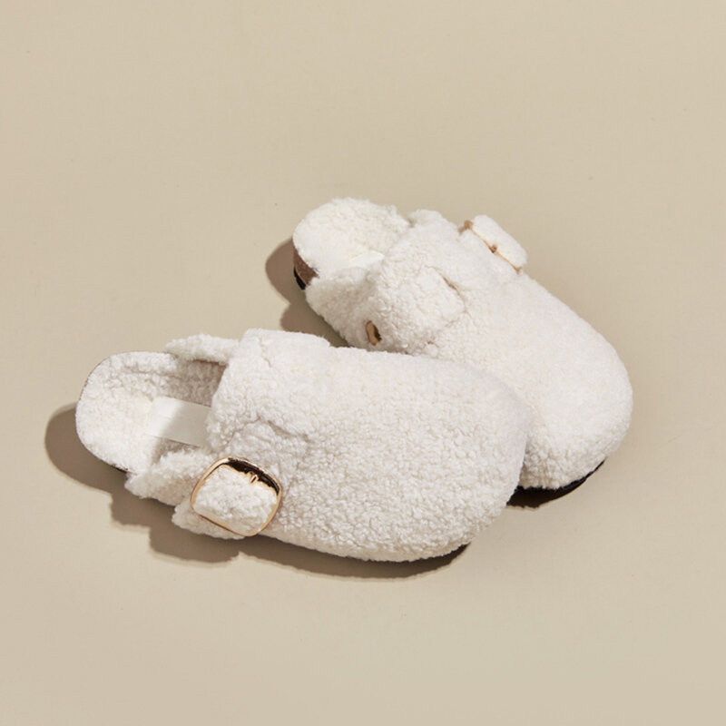 Caldo addensare lana di agnello pantofole Birken donna 2023 inverno pelliccia muli piatti scarpe donna Designer di marca fondo spesso scivoli all'aperto