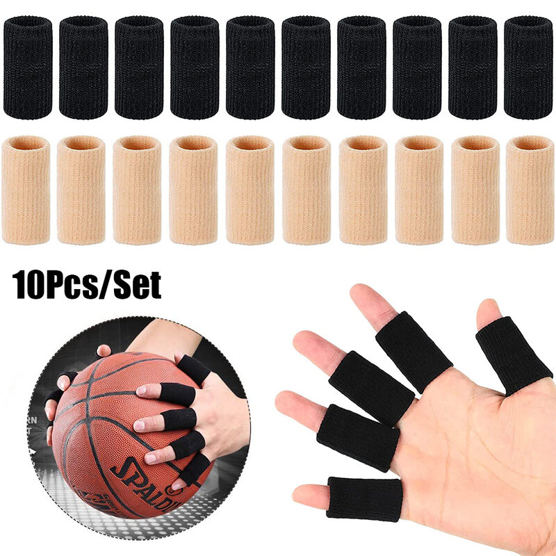 10Pcs Finger Compression Sleeves Support Finger Splint Sleeve Protectors Thumb Brace Stabilizers for Golf Basketball Badminton