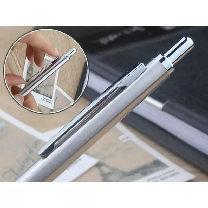 0.3 0.5 0.7 0.9 1.3 2.0mm, Pensil mekanis logam penuh seni menggambar lukisan otomatis pena kantor sekolah perlengkapan alat tulis