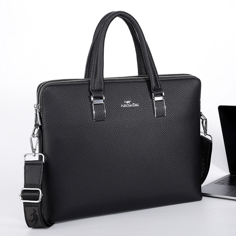 Biznesowa skórzana męska teczka Executive torebka duża pojemność męska torba na ramię biurowa torba na laptopa