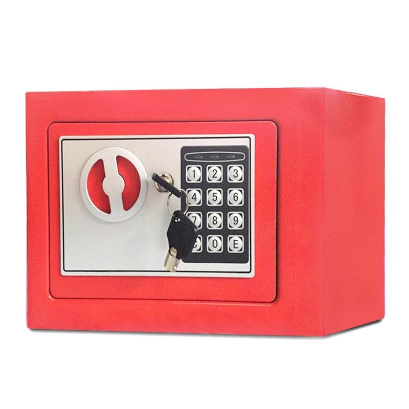 Caja fuerte para monedas 17E, caja fuerte pequeña con contraseña de acero para el hogar y la Oficina, Mini caja fuerte con colores opcionales