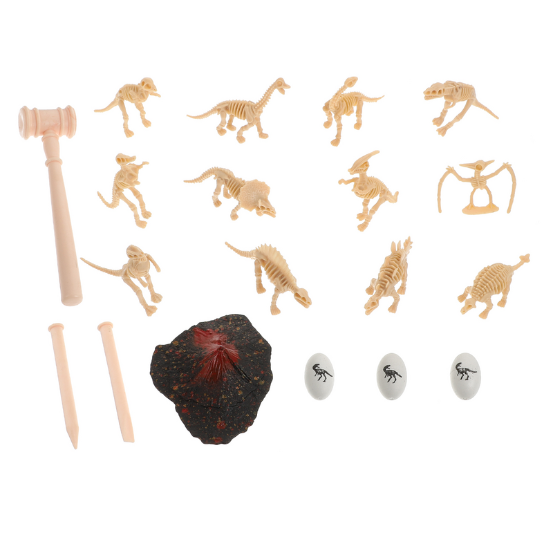 19/24ชิ้นประกอบมินิของเล่นโบราณคดีของเล่นขุดของเล่นโครงกระดูกแบบจำลองโบราณคดีขนาดเล็กสำหรับเด็ก