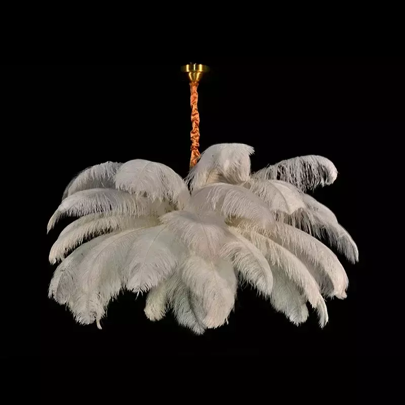 Nordic Struisvogel Feather Led Hanglamp Woonkamer Veren Lamp Slaapkamer Home Decor Binnenverlichting Hangende Armatuur Glans