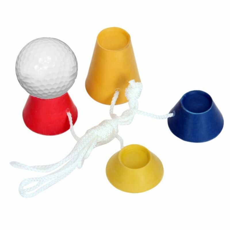 Golf Rubber Tees com Corda, Kits de treinamento, Tee de golfe, Tee quente para golfista presente, novo, inverno, 33mm, 4pcs por conjunto