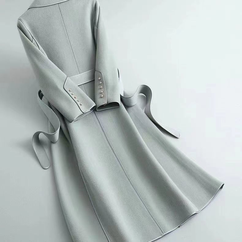 Mantel doppelseitig neue koreanische Version High-End abnehmen doppelseitigen Mantel für Frauen über knielang