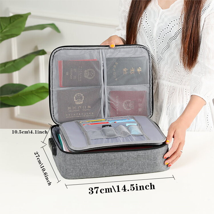 Тканевый ящик для хранения паспорта с алмазной надписью A ~ Z, органайзер для документов, сумка для хранения документов с замком паролем