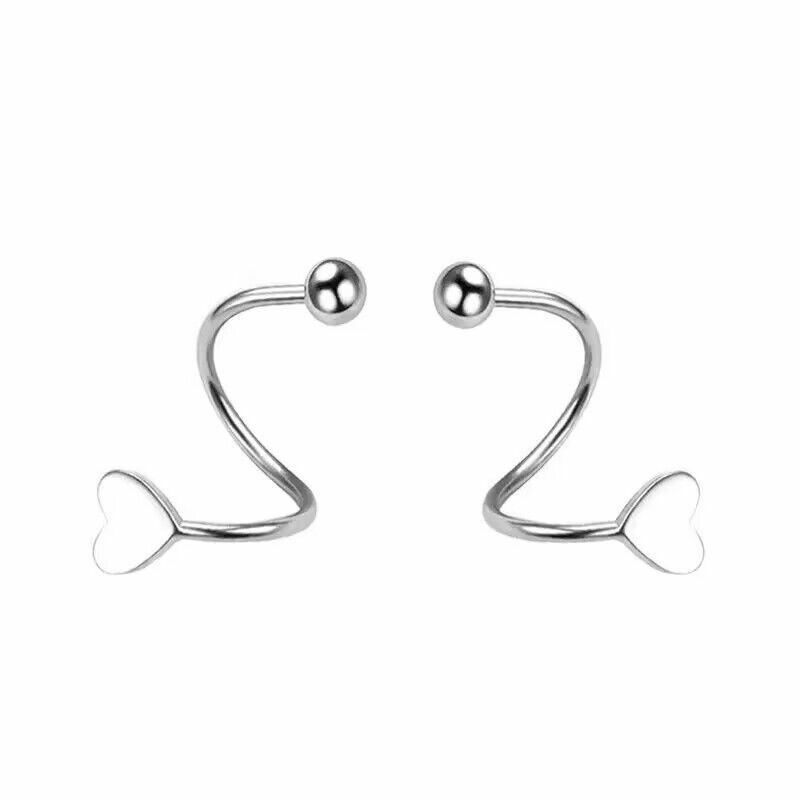 Gioielli di moda in argento Sterling 925 genuino nuovi orecchini a bottone con stella a cuore a spirale per le donne XY0247