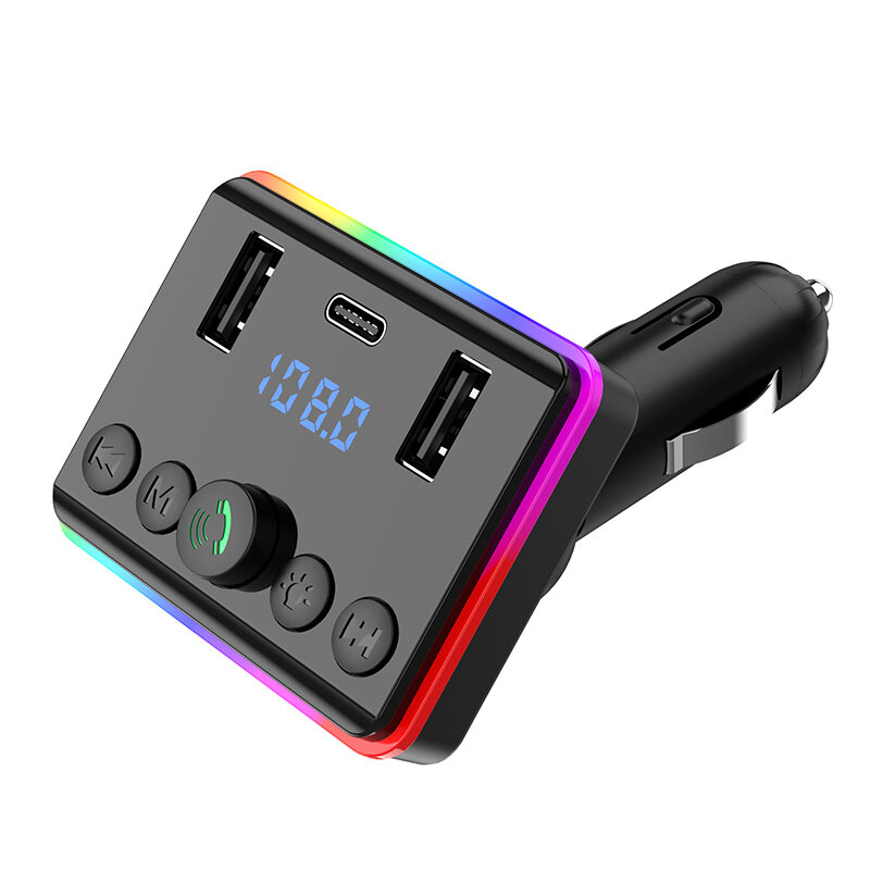 Bezprzewodowy samochód nadajnik Bluetooth FM światła z modulatorem USB 3.1A z odtwarzaczem przenośnym MP3, ładowarka, lampa