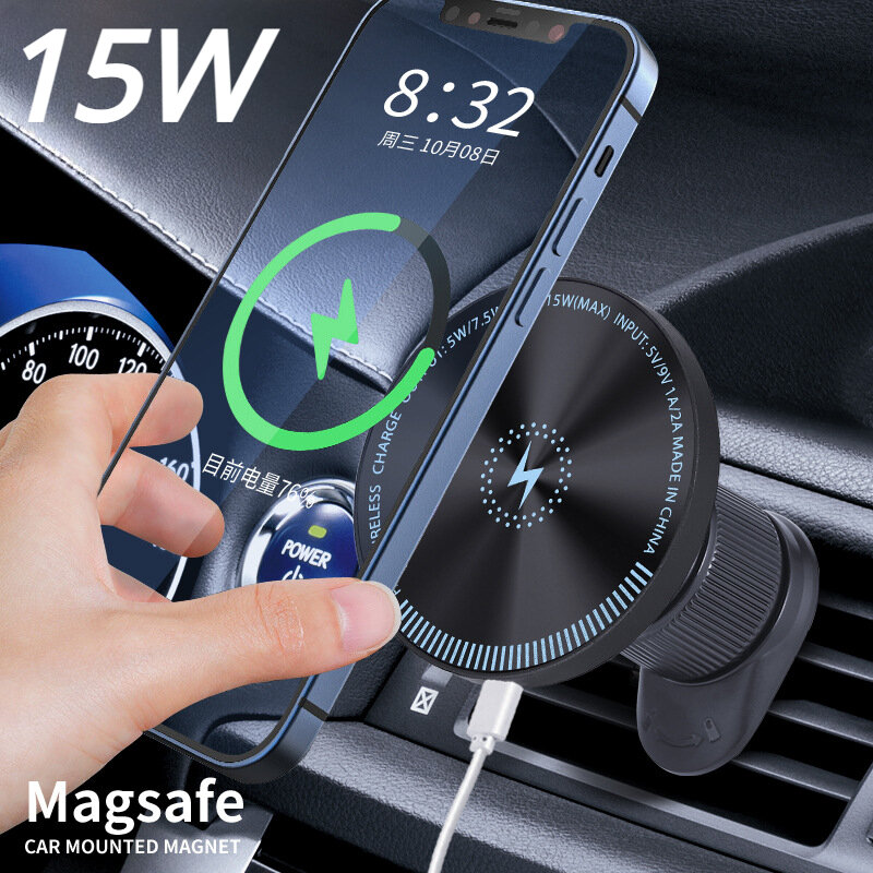 Magsafe Autotelefon ladegerät Auto halterung magnetischer Telefon halter Armaturen brett Entlüftung Autotelefon ständer für iPhone 15 14 13 12pro max