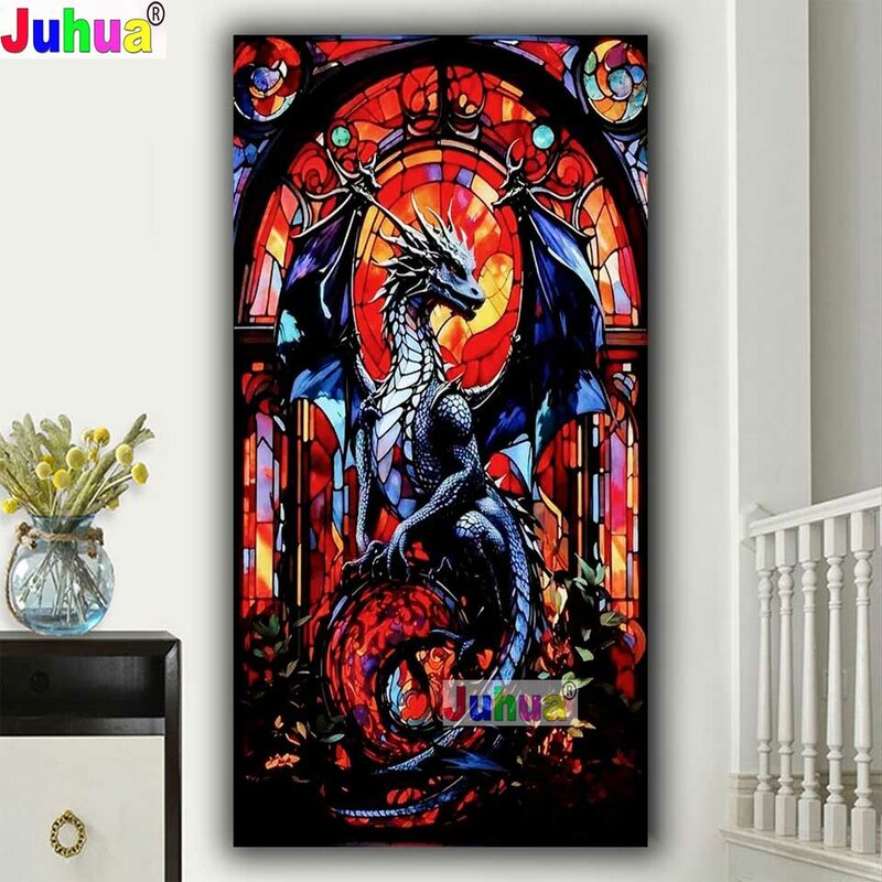 Stained Glass Wing dragon Diamond painting Mosaic diy full square round drill diamond embroidery cross stitch Kits home decor
