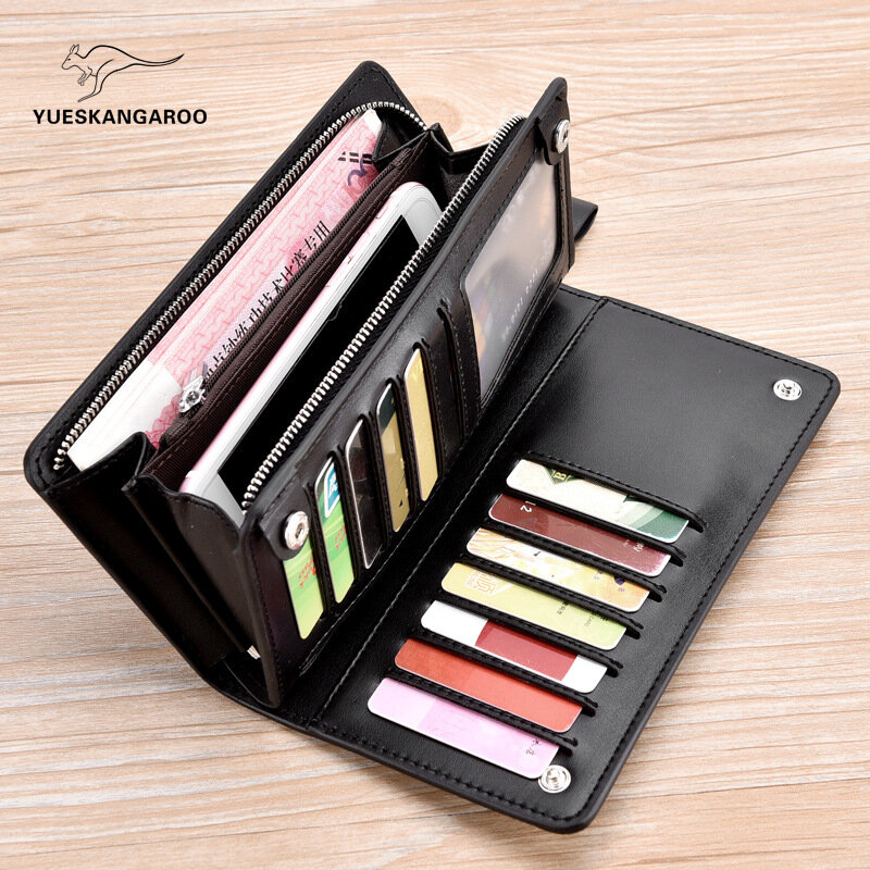 New Design Man's Day Clutch Big Capacity Long Wallet High Quality Male Business Handbag Phone Case PU Leather Purse Cards Holder