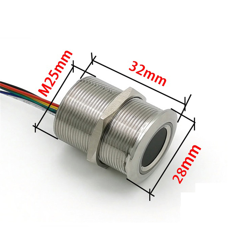 R503 Circular Round RGB Ring Indicator LED Control DC3.3V MX1.0-6Pin Capacitive Fingerprint Module Sensor Scanner, 32Mm