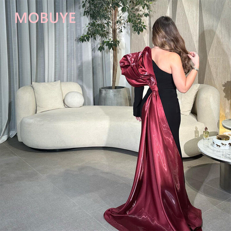 MOBUYE-فستان للحفلات الراقصة بكتف واحد للنساء ، طول الكاحل ، فستان حفلات أنيق ، عربي ، دبي ، موضة سهرة ، خط رقبة ، 2022