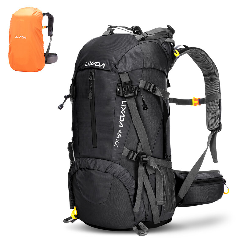 Lixada-mochila de senderismo resistente al agua para deportes al aire libre, paquete de viaje para acampar, escalada, bolsa de Trekking con cubierta de lluvia, 50L