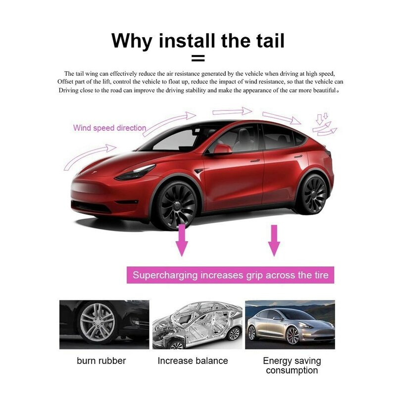 Spoiler do porta-malas traseiro para Tesla modelo 3 modelo Y 2017-2023 para modelo 3 Highland 2024 fibra de carbono ABS asa acessórios exteriores do carro
