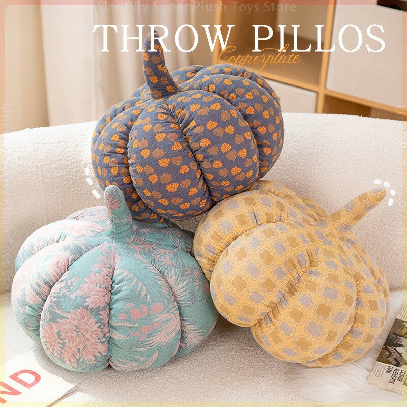New Halloween Decor Colorful Pumpkin Plush Toys Soft Stuffed Plant Plushies Throw Pillow Sofa Chair Cushion for Girls Xmas Gifts