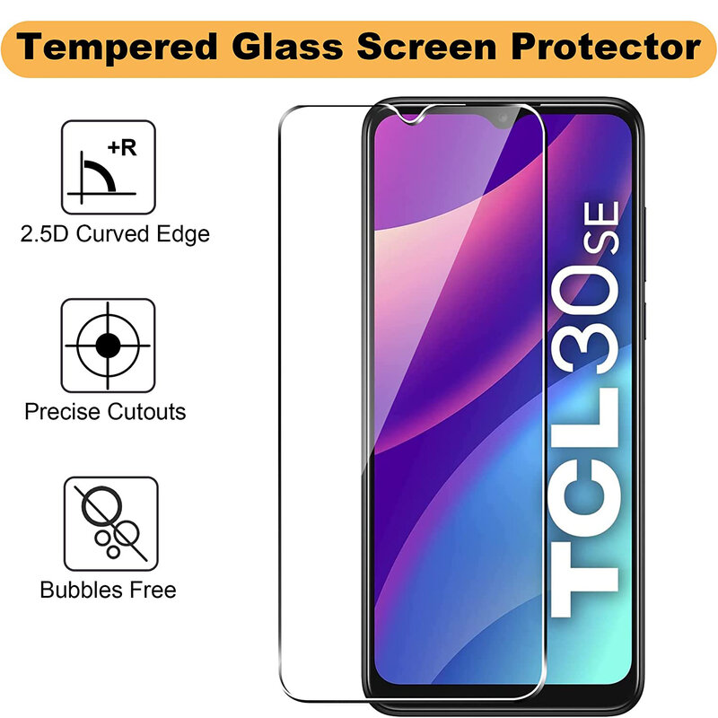 2/4Pcs Screen Protector Glass For TCL 30 30+ 30SE Tempered Glass