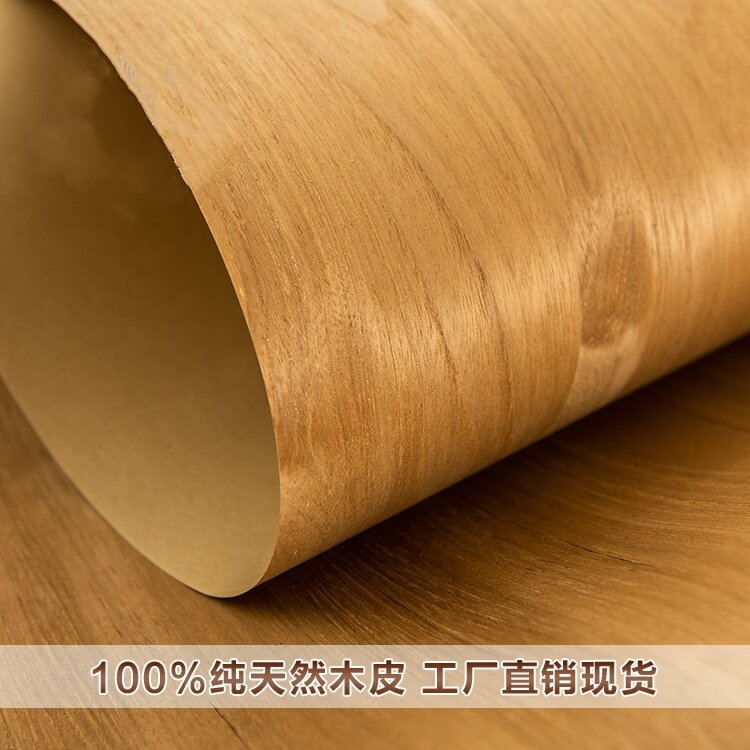 Folheado de madeira tailandês genuíno natural do teca, fatia para a mobília, 55cm x 2.5 m, 0.2mm