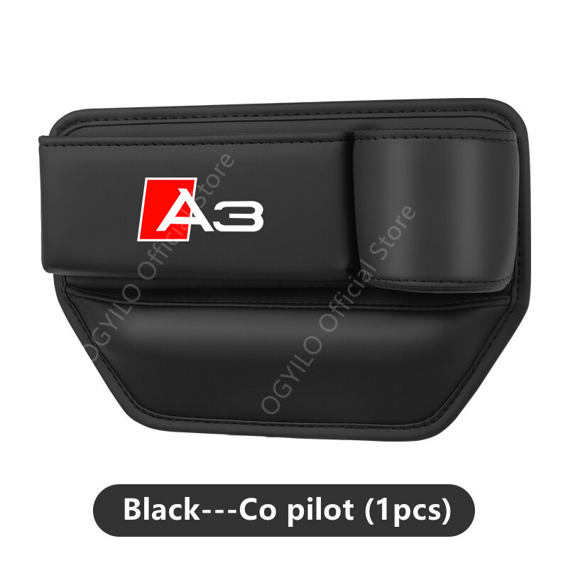 For Audi A3 Car seat gap storage box Leather Crevice Side Wallet Keys Card Phone Holder Storage Pocket