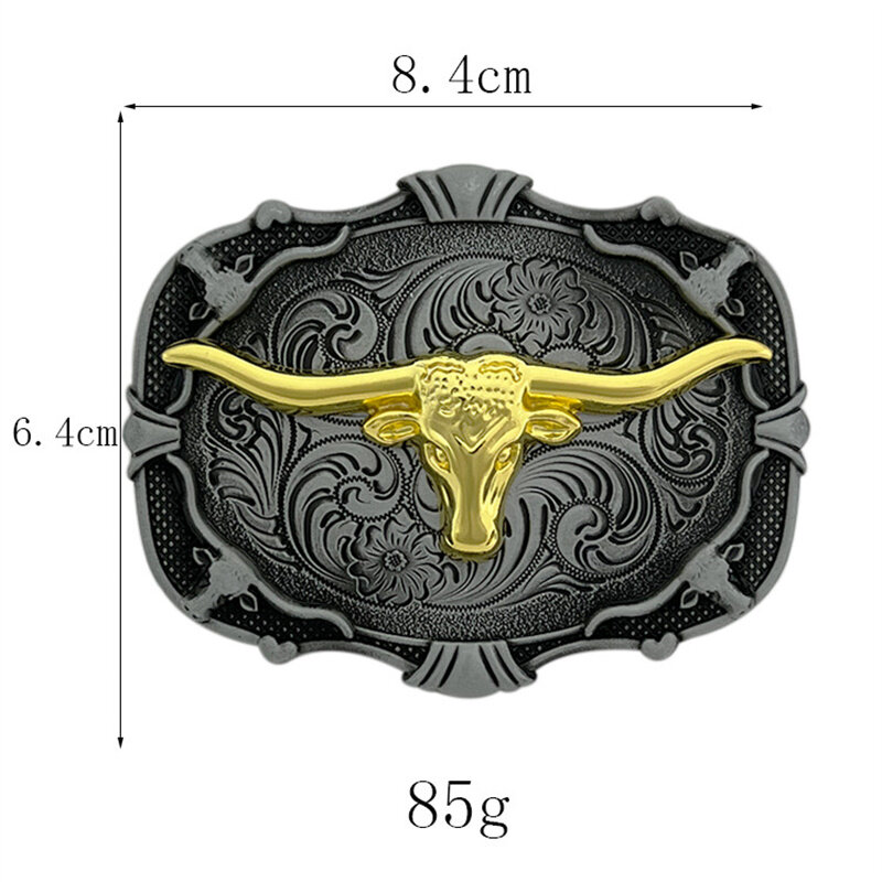 Gesper sabuk kepala Taurus koboi barat Eropa dan Amerika