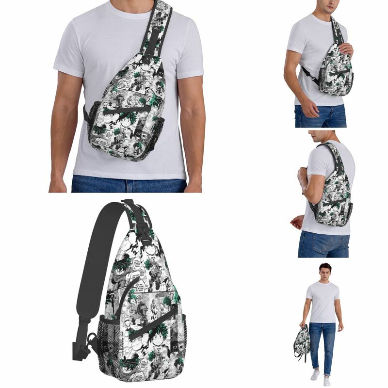 My Boku No Hero Academia Small Sling Bag Chest Crossbody Shoulder Backpack Outdoor Hiking Daypacks Deku Manga Anime School Bags