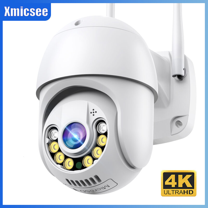 Câmera PTZ de Vigilância ao Ar Livre, Câmera de Segurança, CCTV Automático, Áudio Bidirecional, Proteção de Segurança, WiFi, IP, 1080P, 8MP, 6MP