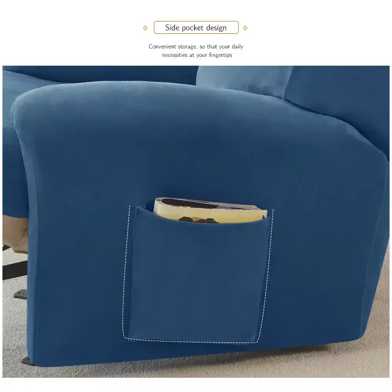 Soft Velvet Recliner Sofa Cover Stretch Lazy Boy Chair Covers Elastic Non Slip Armchair Sofa Protector Slipcover for Living Room
