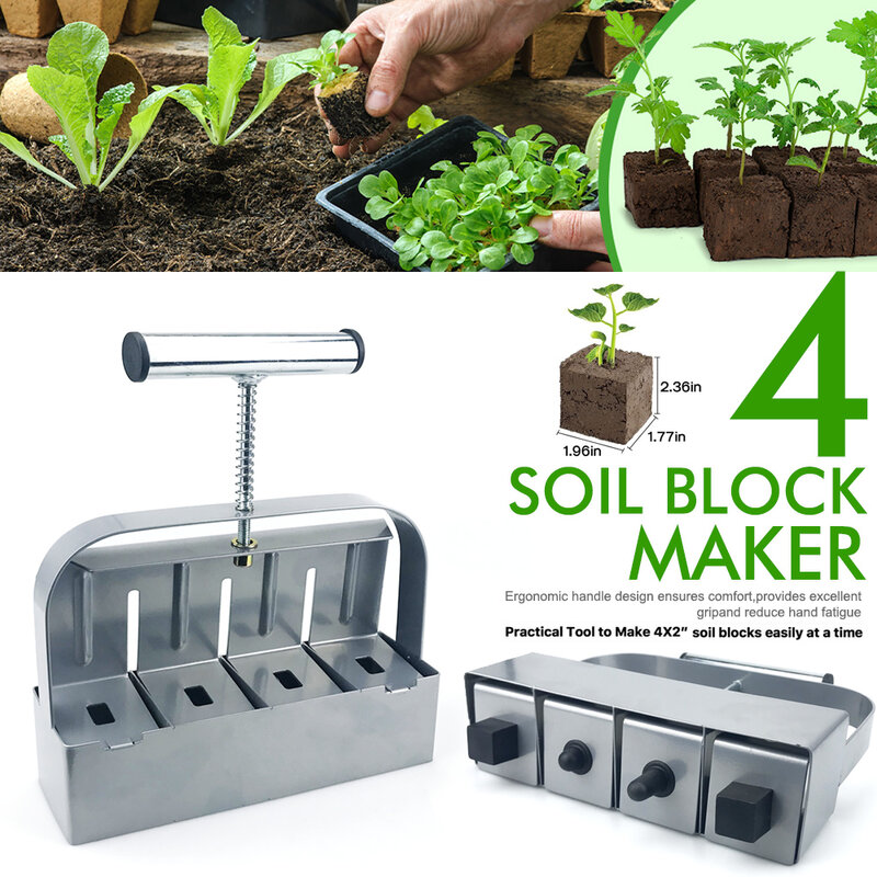 Ręczna maszyna do blokowania gleby do sadzonek 2-calowe narzędzie do blokowania gleby używane do sadzonek szklarnia artykuły ogrodnicze