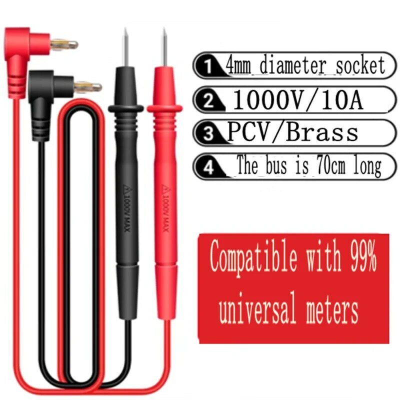 Multimeter table pen line   4mm 10A Conventional Pointed Small Pen Wire Universal Pen Stick Test PVC Flexible Wire