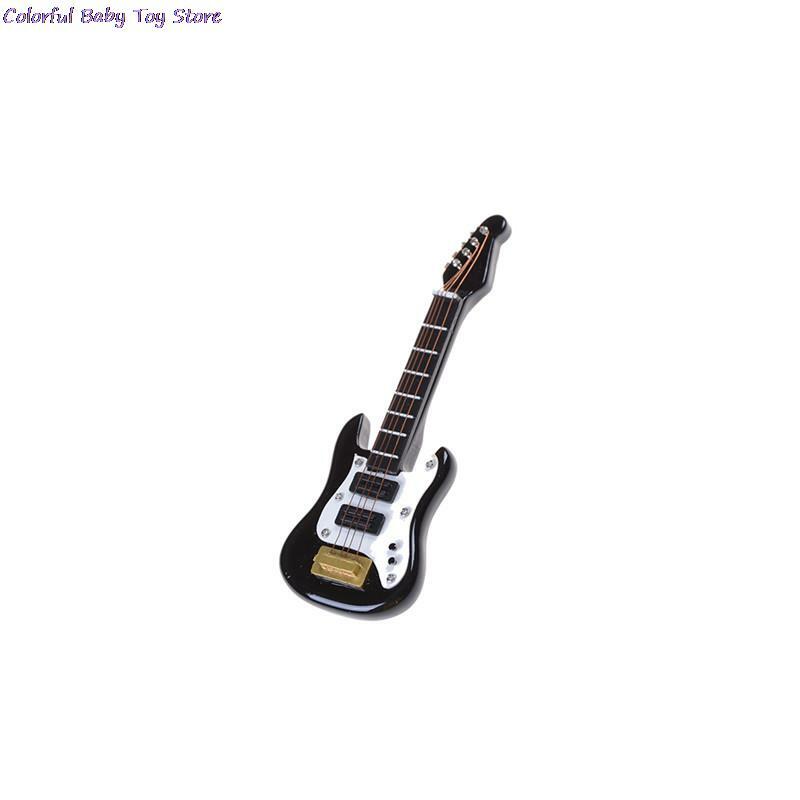 Горячая Распродажа 1:12 Миниатюрная Музыкальная электрическая гитара, Скрипка для детей, музыкальная игрушка, декор дома
