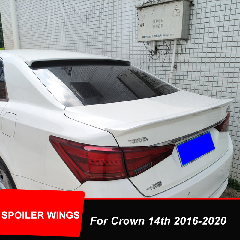 For Toyota Crown 14th 2016-2020 Car Rear Trunk Lid ABS Material Glossy Black Look Rear Roof Window Accessories Body Kit