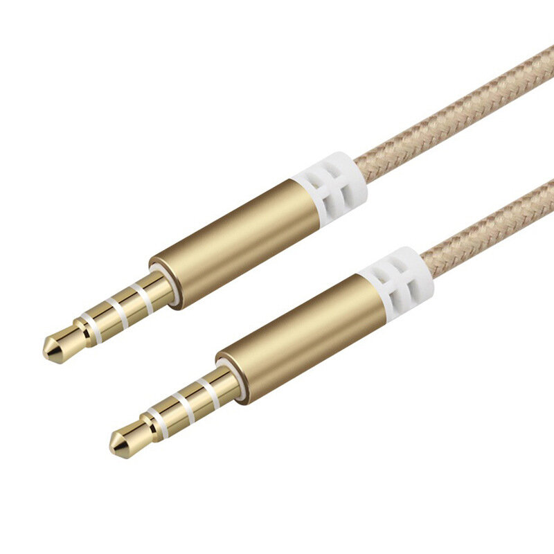Kabel AUX HiFi 3.5mm kabel Speaker Audio Jack 3.5 untuk gitar kabel Headphone mobil bantu berlapis emas