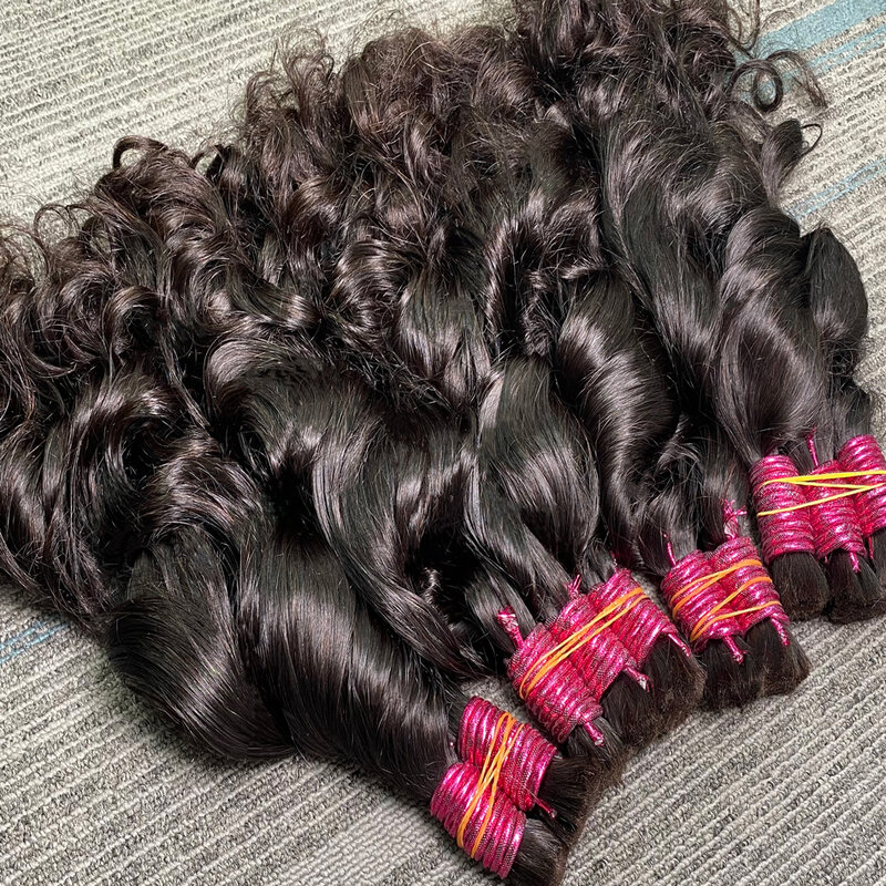 ブラジルのナチュラルヘアエクステンション,レミーの人間の髪の毛,ルーズウェーブ,手織り,ショートヘア,バルク