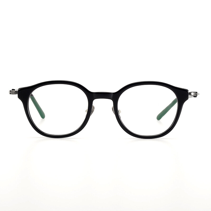 Kacamata Titanium murni Jepang bingkai Retro bingkai asetat mode Tortoiseshell kacamata Oval Pria Wanita membaca bingkai kacamata miopia