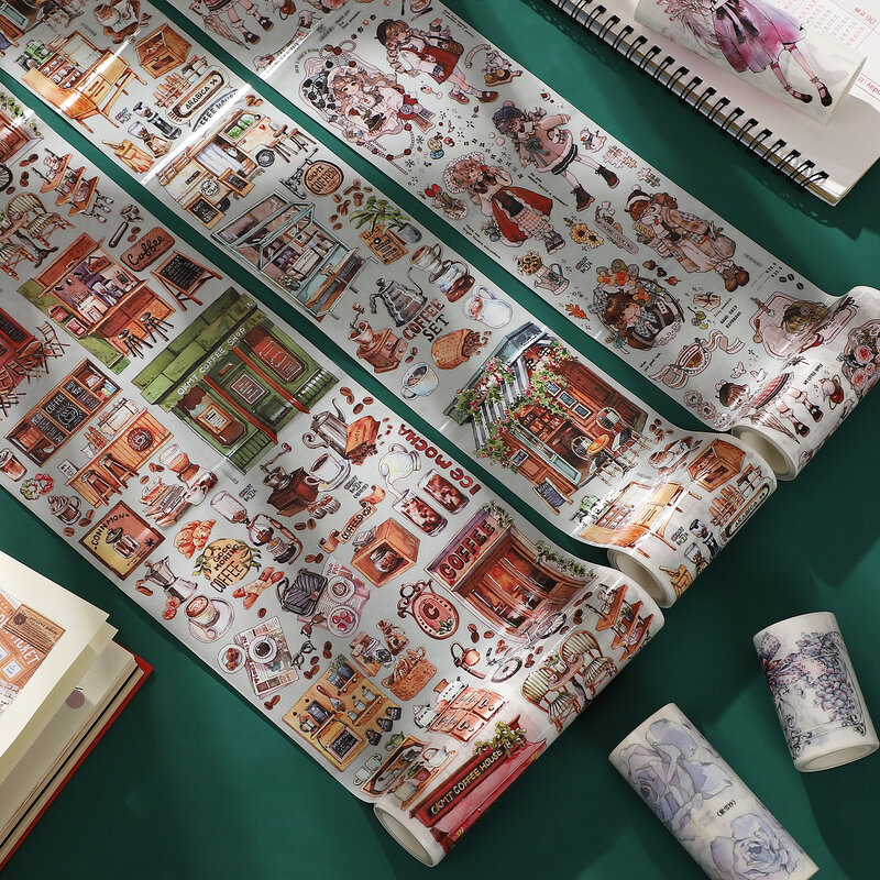 Cinta Washi impermeable de dibujos animados para mascotas, Material de decoración de álbum de recortes, diario, Collage, DIY, papelería Kawaii, 300cm