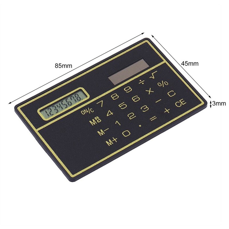 Calculadora de tarjeta Solar ultrafina, portátil, para oficina, escuela, estudiantes, suministros, Mini calculadora Digital de bolsillo, ahorro de energía