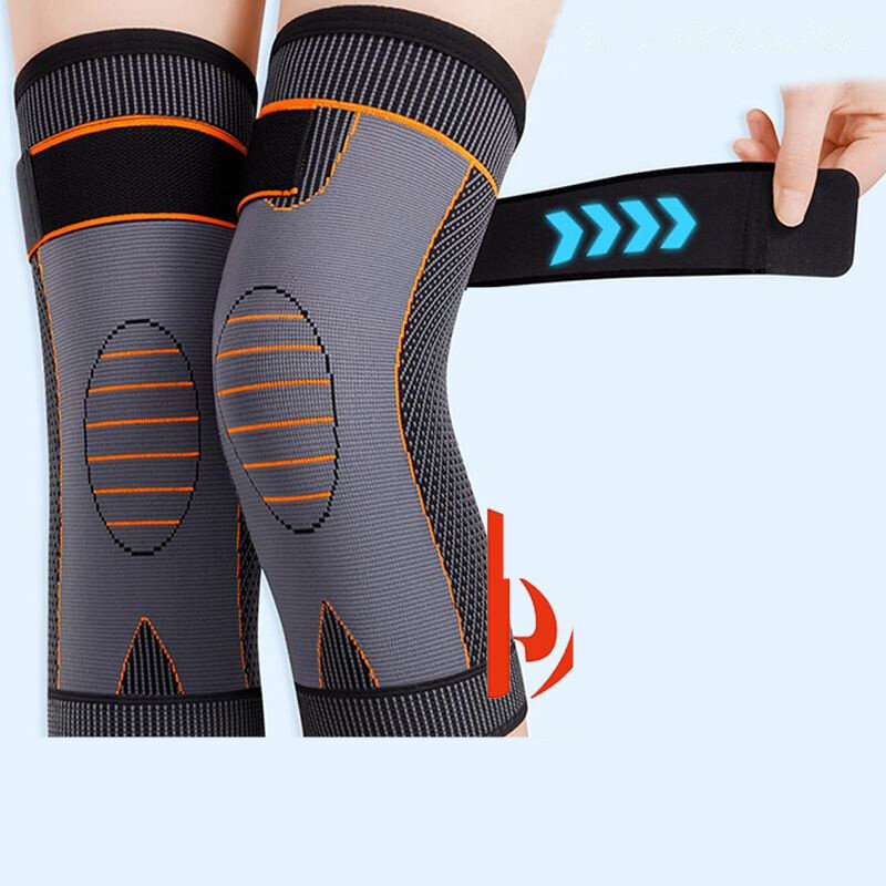 2 buah/set bantalan penopang lutut elastis, tali pelindung sendi olahraga perlindungan dingin lutut kompresi Anti selip